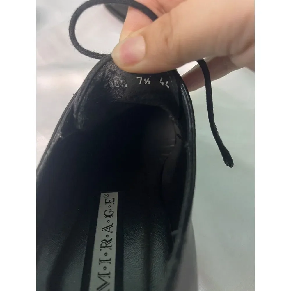 A MIRAGE M*I*R*A*G*E‎ Men's Black Leather Dress Shoes 7.5 Slip on Loafers S-207